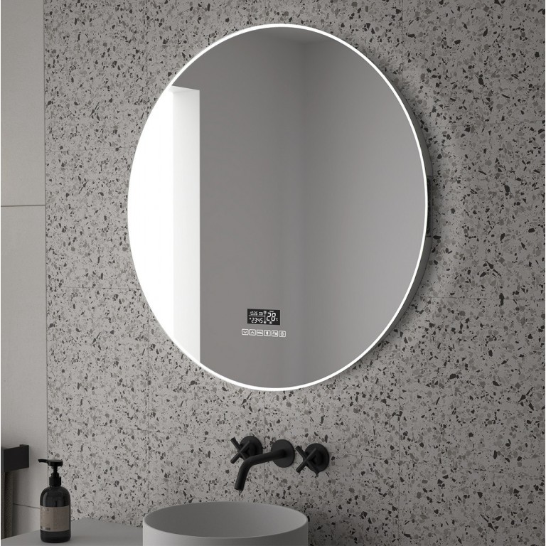 Espejo Con Bluetooth Redondo Luz Integrada