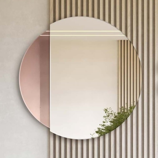 Specchio Rotondo Moderno in Oro Rosa