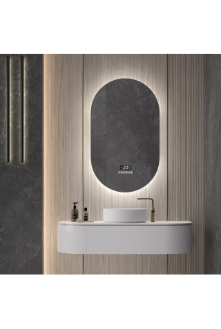 Espejo Con Bluetooth Retroiluminado Ovalado