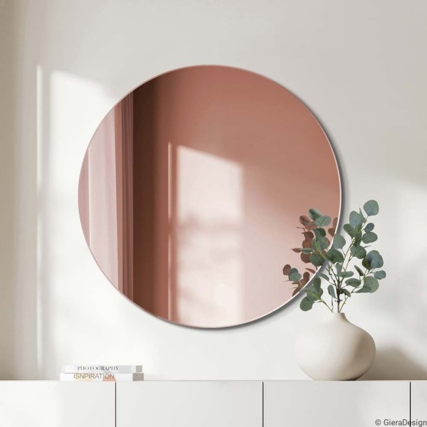 Specchio Tondo In Oro Rosa