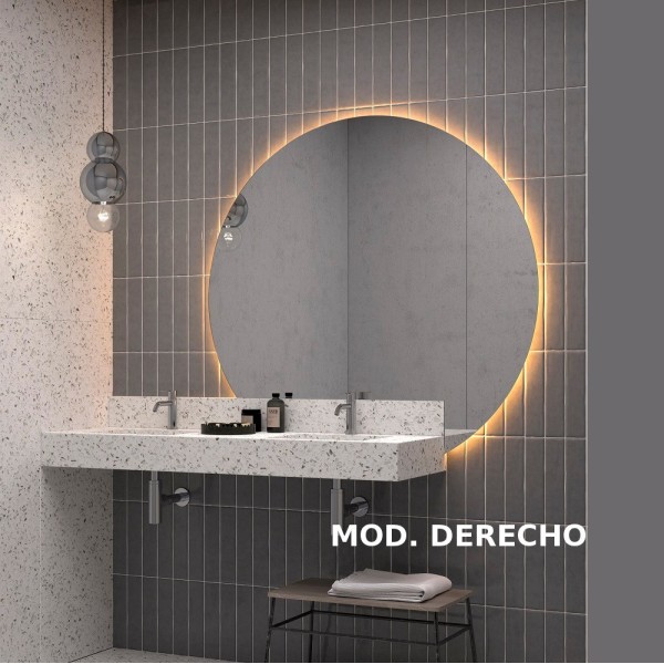 Espejo Semicircular Retroiluminado Para Baño