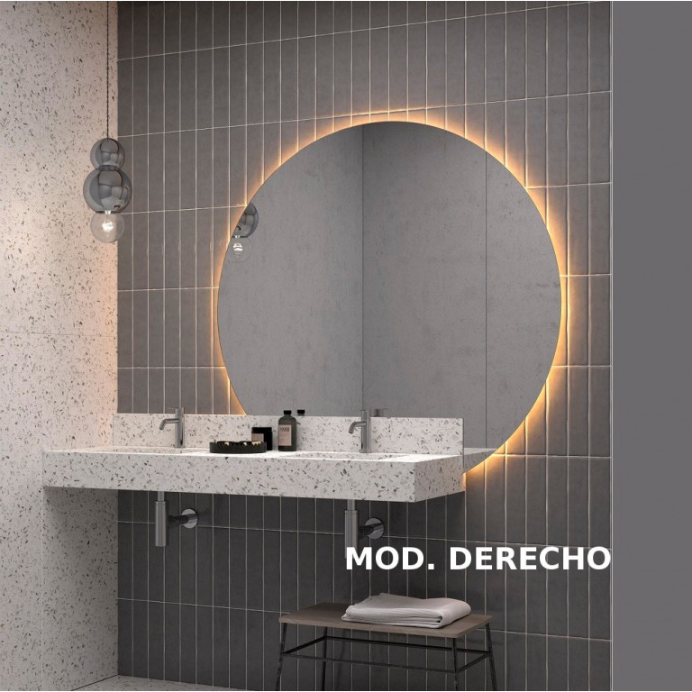 Espejo Semicircular Retroiluminado Para Baño