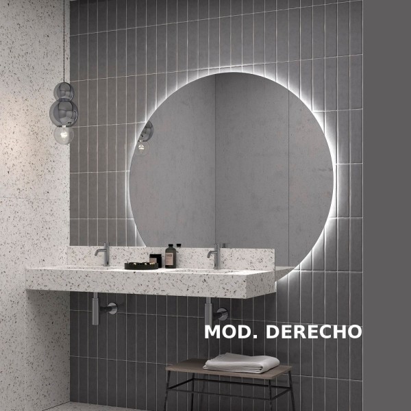 Espejo Semicircular Retroiluminado Para Baño