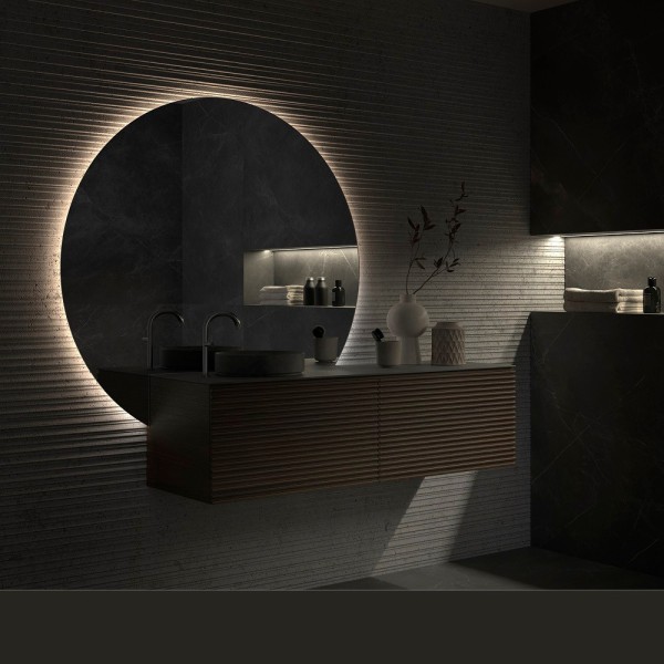 Espejo Semicircular Retroiluminado Para Baño