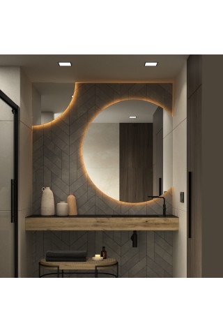 Espejo Semicircular Retroiluminado Original Para Baño