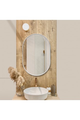 Espejo Ovalado Minimalista Ambient Slim Blanco