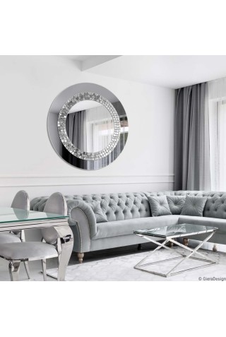 Espejo Para Salón Redondo Glamour Graphite