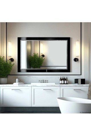 Espejo De Baño Marco De Cristal Negro
