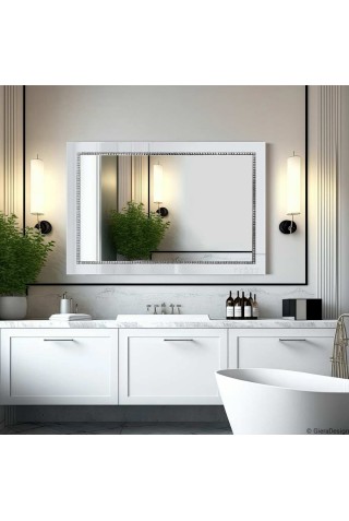 Espejo Rectangular Marco De Cristal Blanco