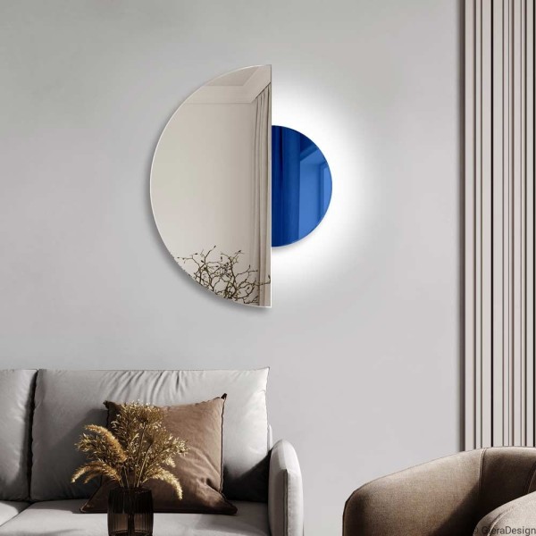 Specchio Di Design Retroilluminato Luna Blu