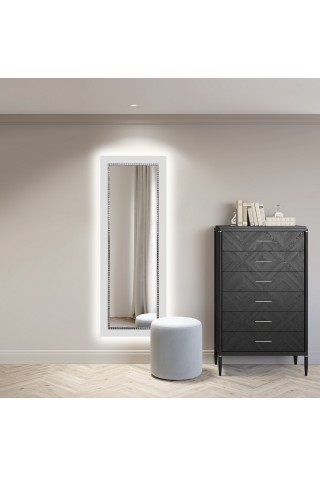 Espejo Vestidor Con Luz Marco De Cristal Blanco