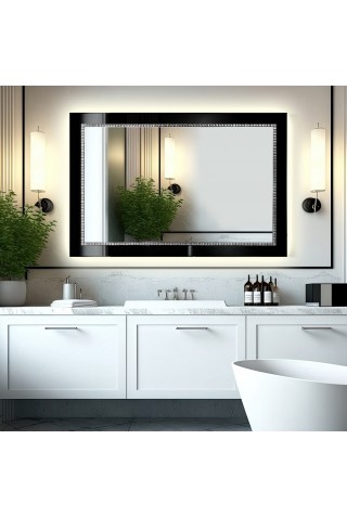 Espejo De Baño Retroiluminado Cristal Negro