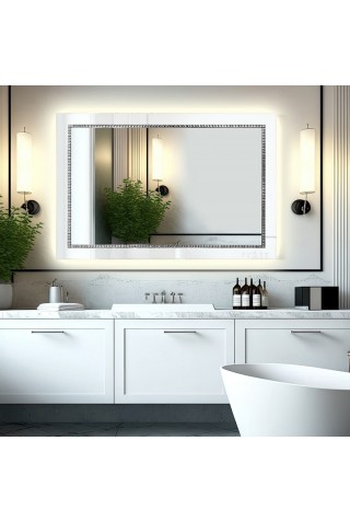Espejo De Baño Retroiluminado Cristal Blanco