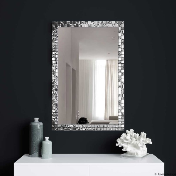 Specchio Per Bagno Con Cornice Argento