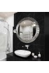 Espejo Redondo Plateado Para Baño De Lujo