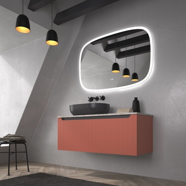 espejo ovalado con led