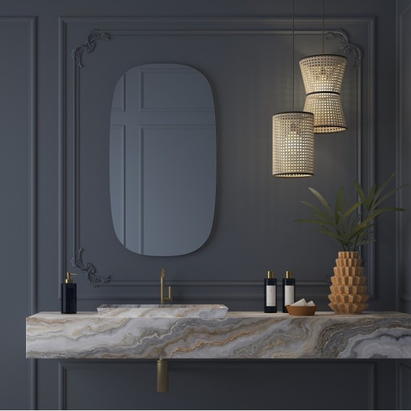 Espejo Ovalado Sin Luz Para Baño Contemporáneo