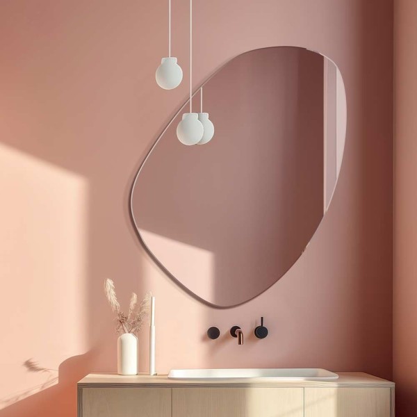 Specchio Asimmetrico Di Design Per Bagno