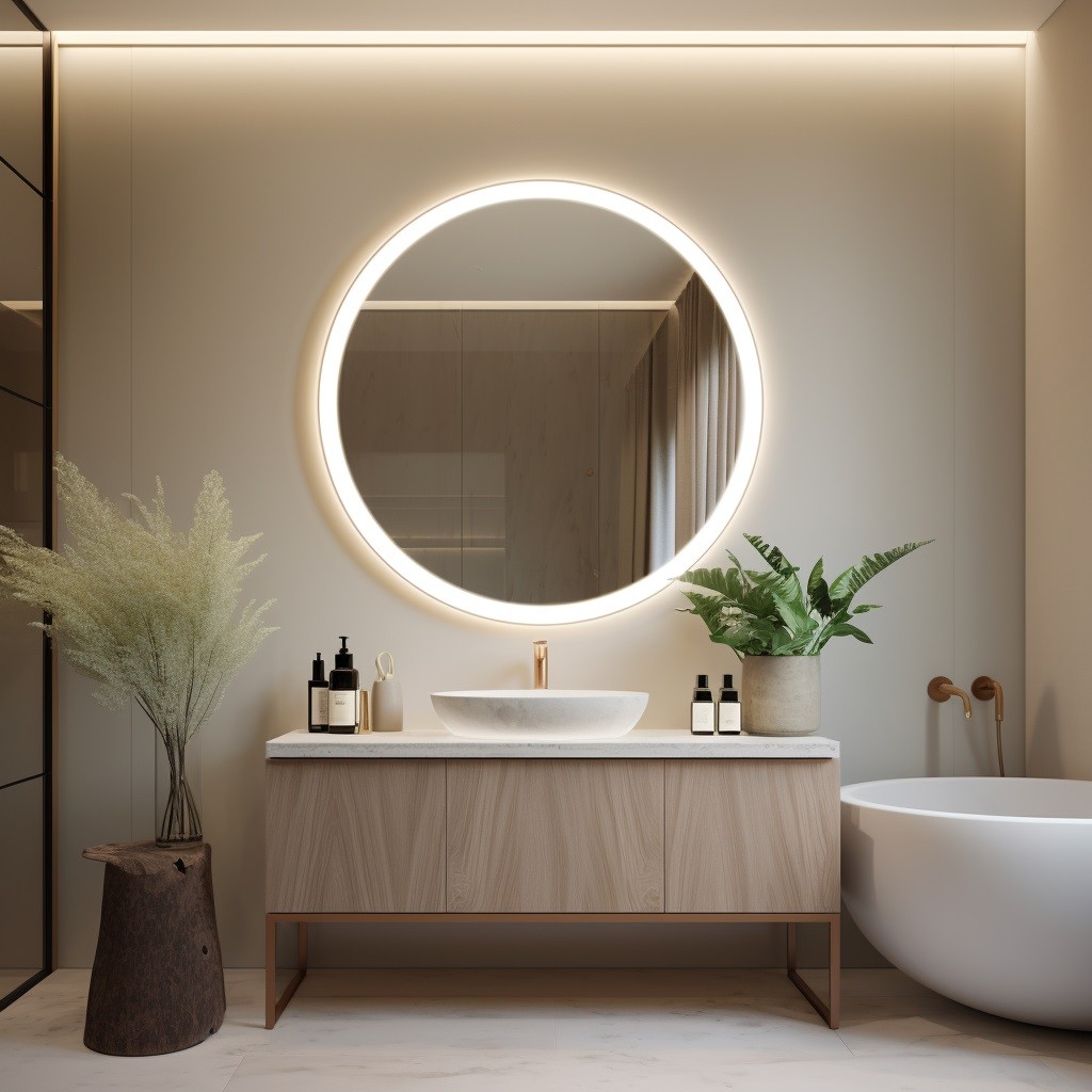 Espejos de baño con luz incorporada para una decoración minimalista y  moderna