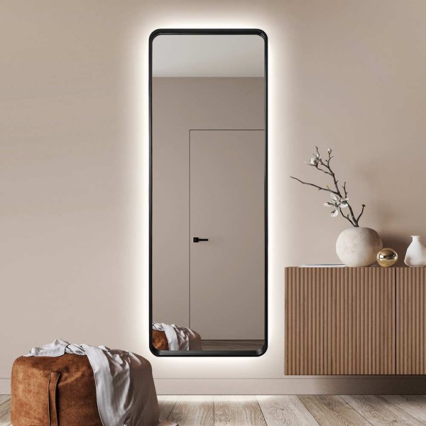 Espejo Rectangular Grande Para Dormitorio Billet Negro