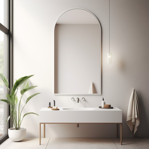 Espejo Arco Para Baño Marco Blanco