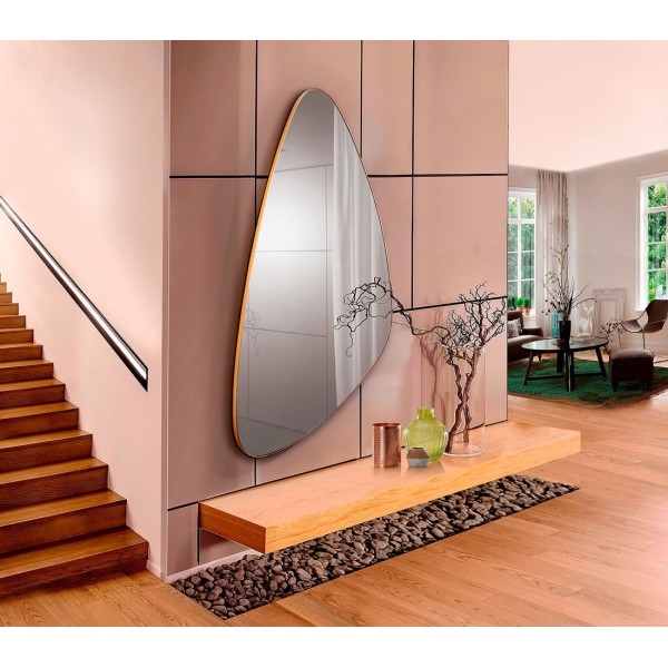 Espejo Grande Marco Dorado para entrada