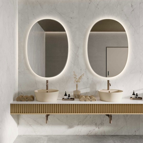 Espejo Ovalado Retroiluminado Para Baño Cami
