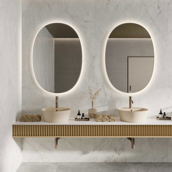 Espejo Ovalado Retroiluminado Para Baño