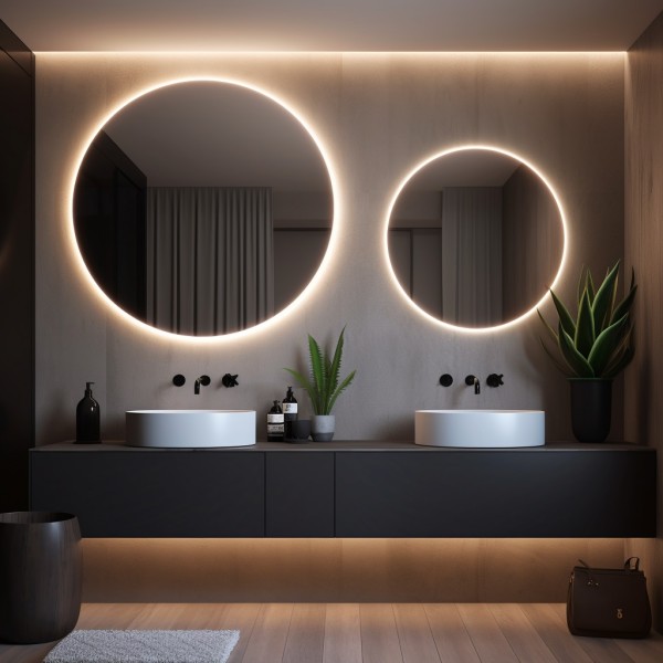 Espejo Redondo Retroiluminado Para Baño