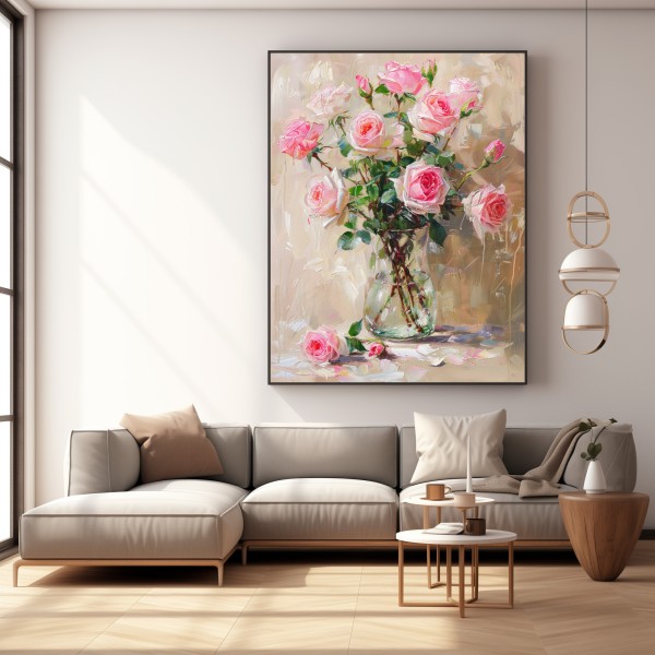 Cuadro De Flores Para Salón Roses Harmony