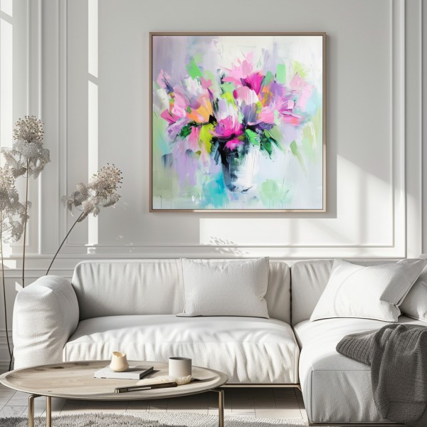 Cuadro De Flores Abstracto Blooming Chaos