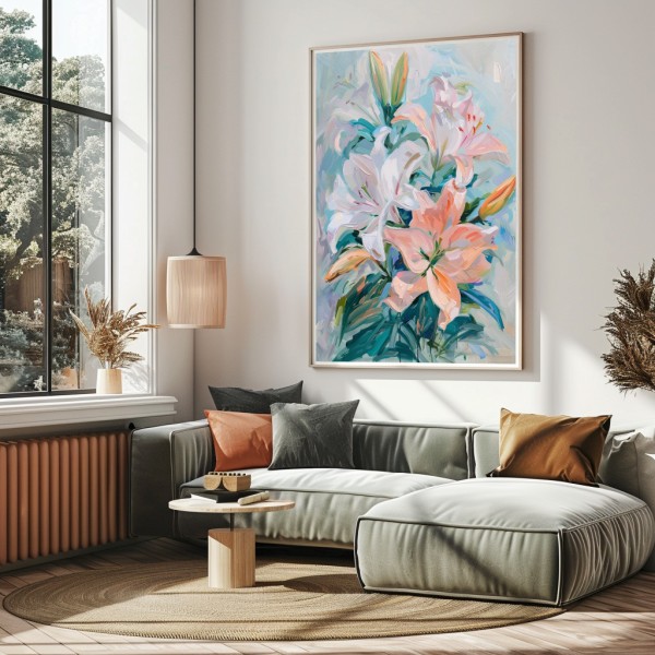 Cuadro Grande Original Salón Dreamy Petals