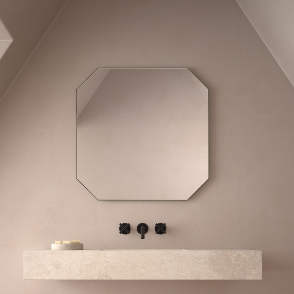 Espejo Octagonal Sin Luz Biselado Para Baño