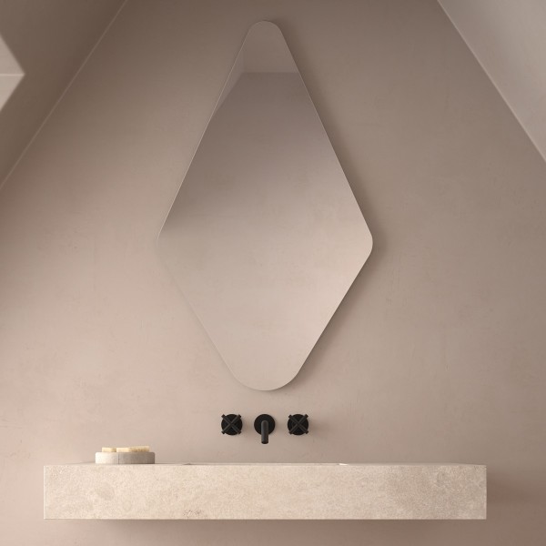 Espejo Sin Luz Rombo Para Baño Moderno