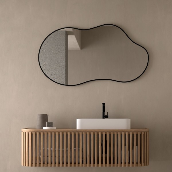 Espejo Original Sin Luz Con Marco Negro Para Baño