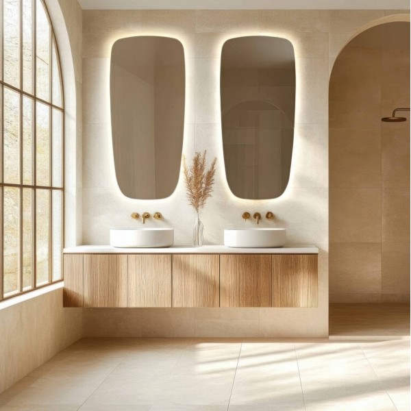 Espejo Ovalado Retroiluminado Original Emblem