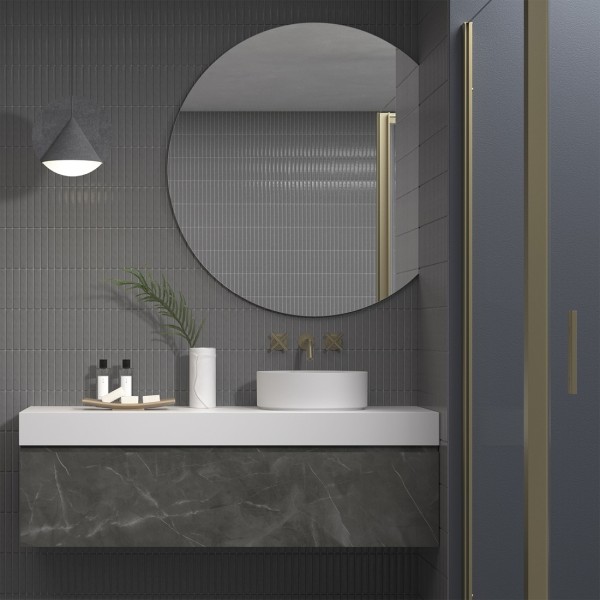 Espejo Redondo Sin Luz Para Baño De Diseño