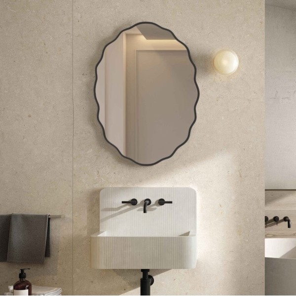 Espejo Ovalado Para Baño Marco Negro