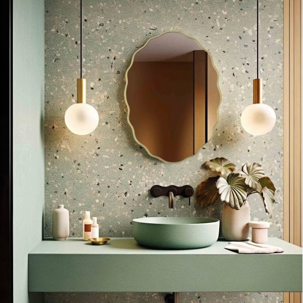 Espejo Ovalado Clásico Para Baño Marco Dorado