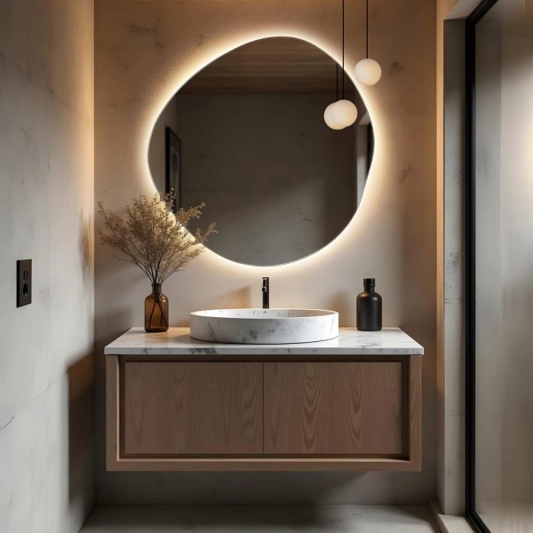 Espejo De Baño Retroiluminado Irregular Lapis