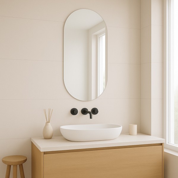 Espejo Ovalado Sin Luz Para Baño Java