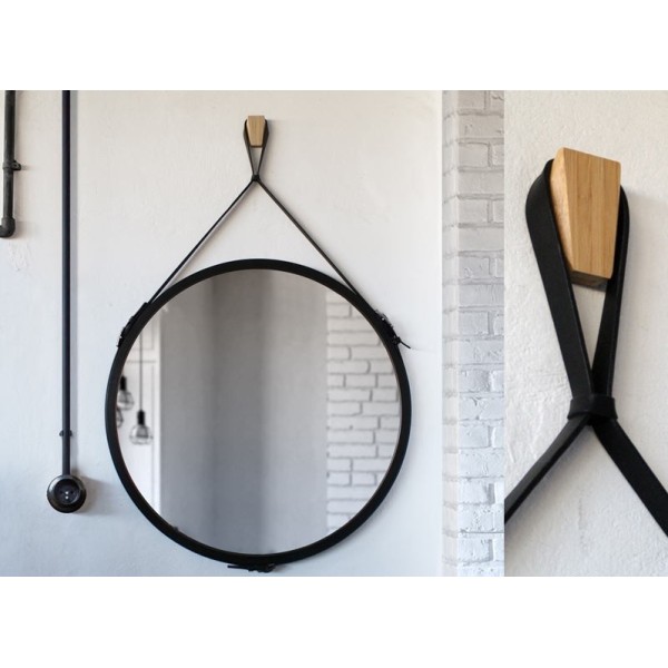 Espejo Redondo Correa Estilo Scandinavo