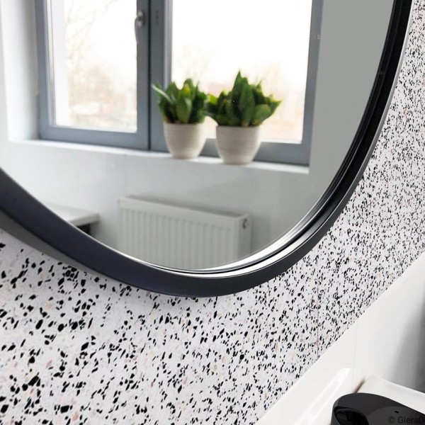 Espejo Ovalado Minimalista Marco Fino Negro