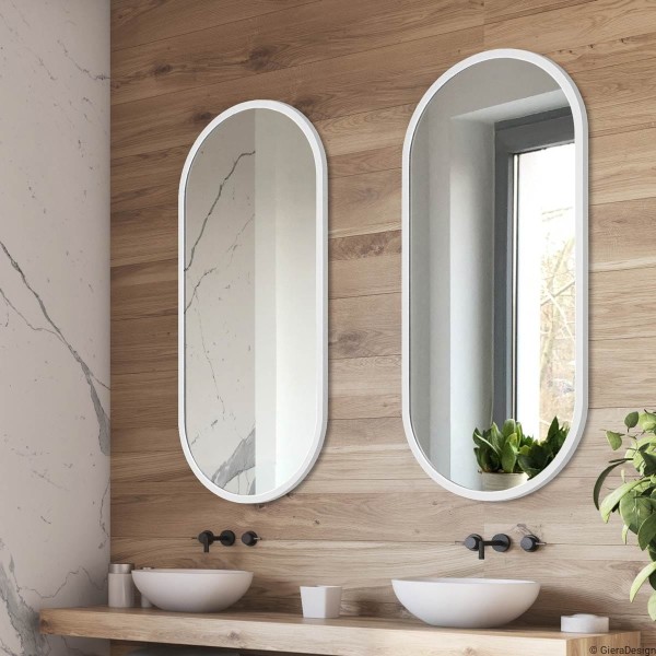 Espejo Marco Blanco Para Baño Moderno