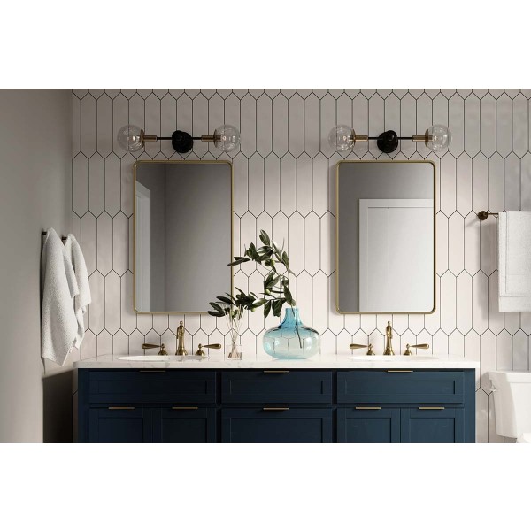 Espejo Rectangular Marco Dorado Para Baño