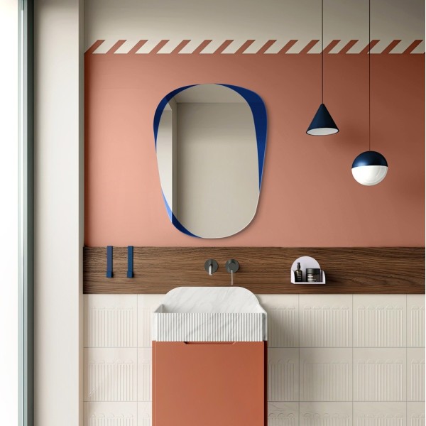 Espejo De Baño Original Marco Azul