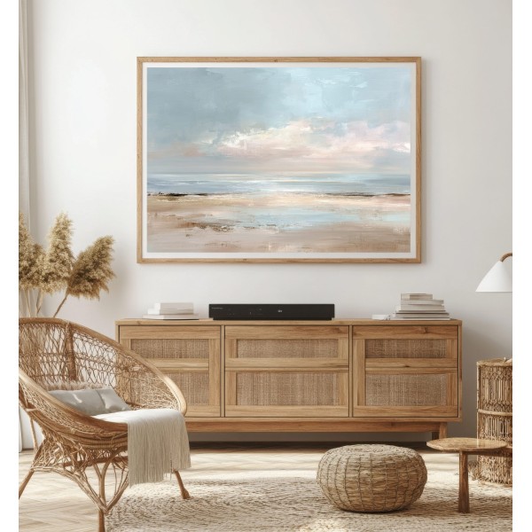 Cuadro Abstracto de Playa en Tonos Pastel Sea's Breeze