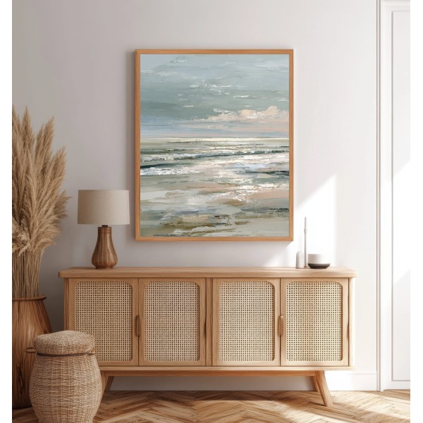 Cuadro Abstracto Paisaje Costero Moderno Fading Waves
