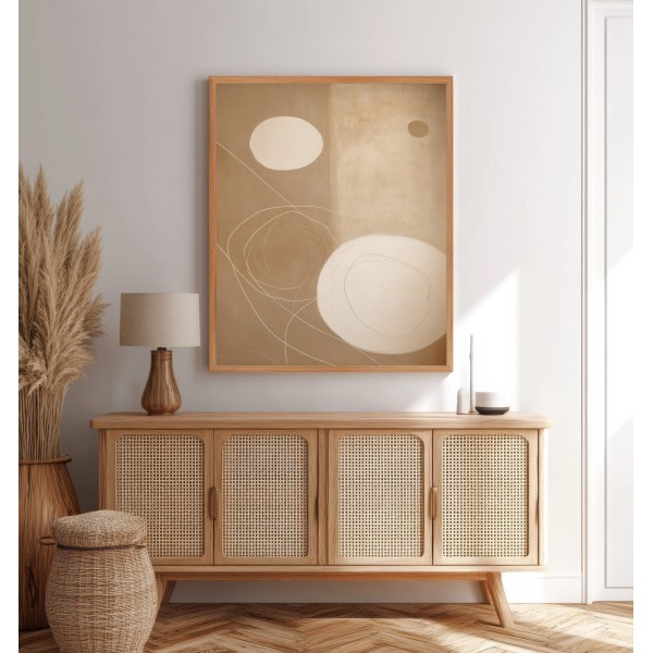 Cuadro Abstracto Minimalista en Tonos Beige Earth’s Memory