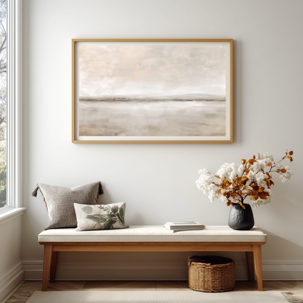 Cuadro Abstracto Minimalista Tonos Beige Calm Fields